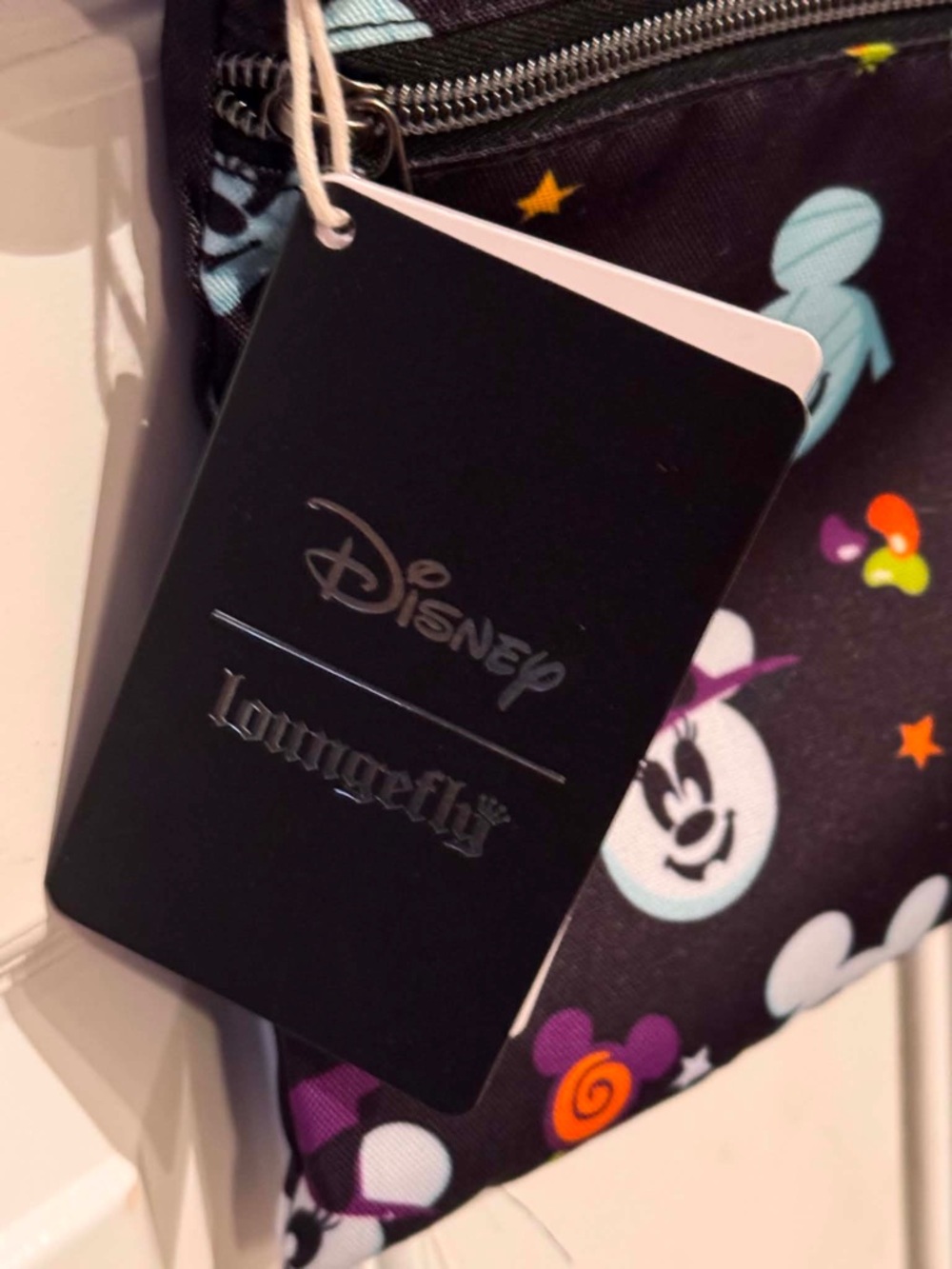 🧁Loungefly Disney Mickey & Minnie Halloween Passport Crossbody Bag - Black - Picture 4 of 4